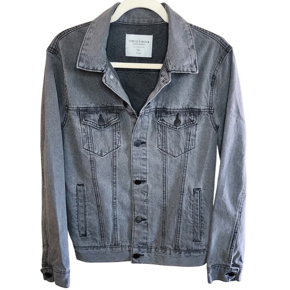 Sunrise Kingdom Denim Jacket Charcoal Color Size Small Multiple Pockets